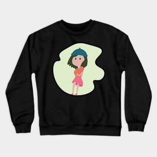 Girl with cat Crewneck Sweatshirt